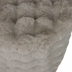 Woood Poef Olven hoog fluffy stof naturel New