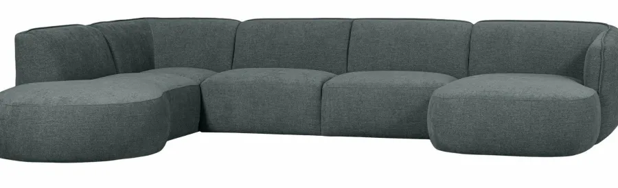 Woood Polly Bank U-vorm Links Blauw/groen