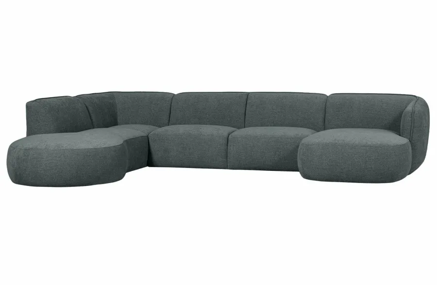 Woood Polly Bank U-vorm Links Blauw/groen