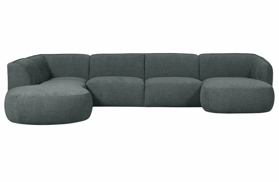 Woood Polly Bank U-vorm Links Blauw/groen