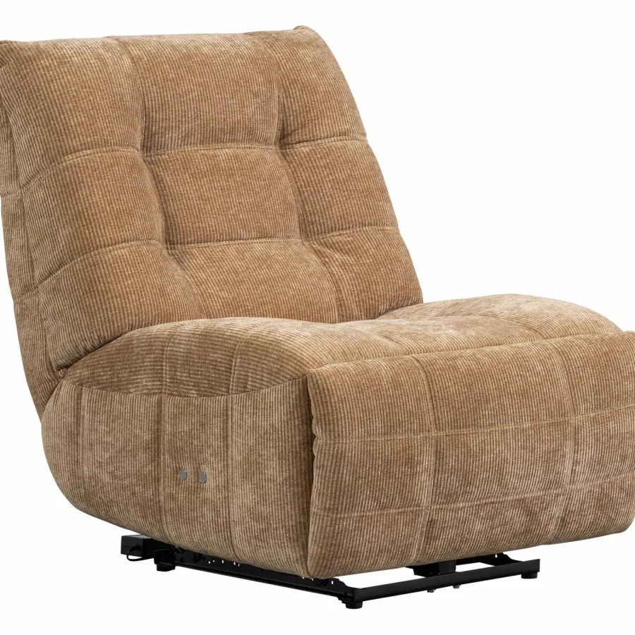 Woood Relaxfauteuil Hein geweven rib lichtbruin Hot