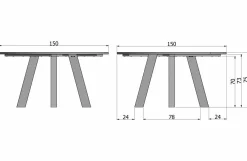 Woood Rhonda Xl Eetkamertafel Ø150cm Eiken Blacknight [fsc] Hot