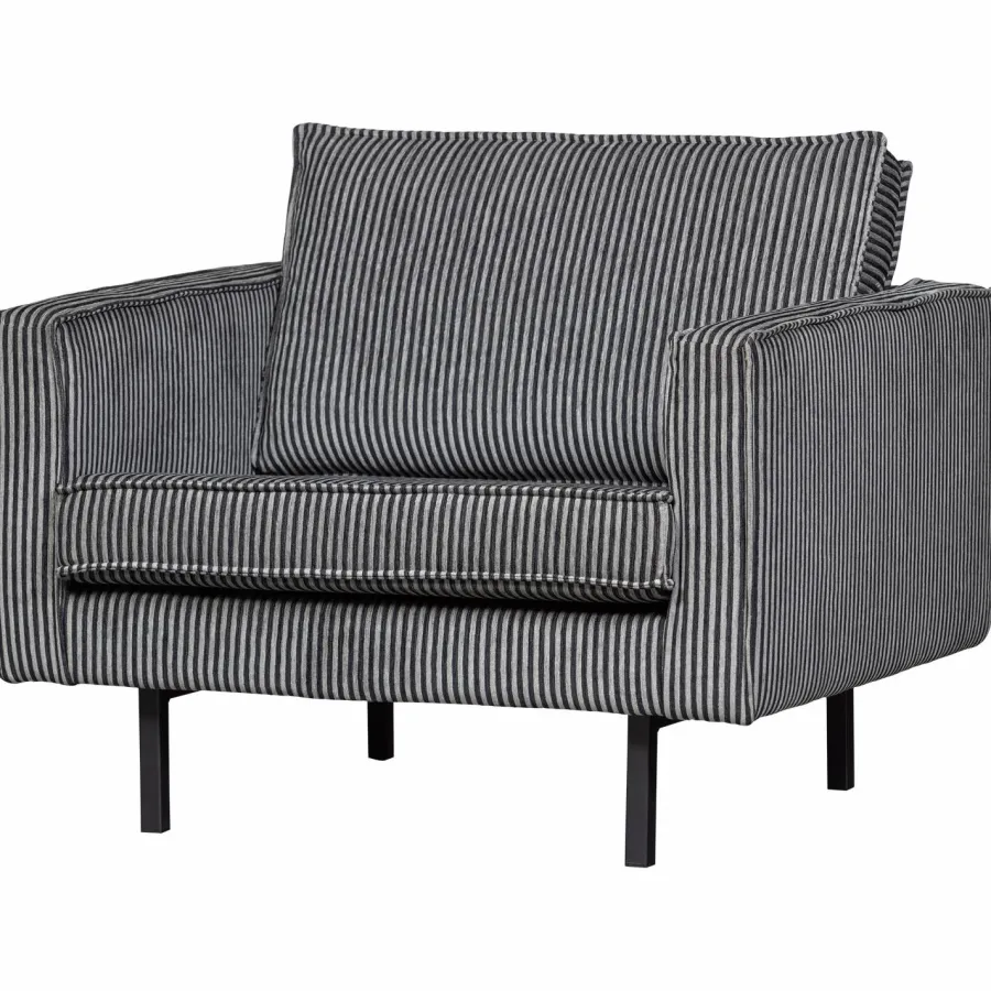 Woood RODEO fauteuil streep zwart/grijs Online