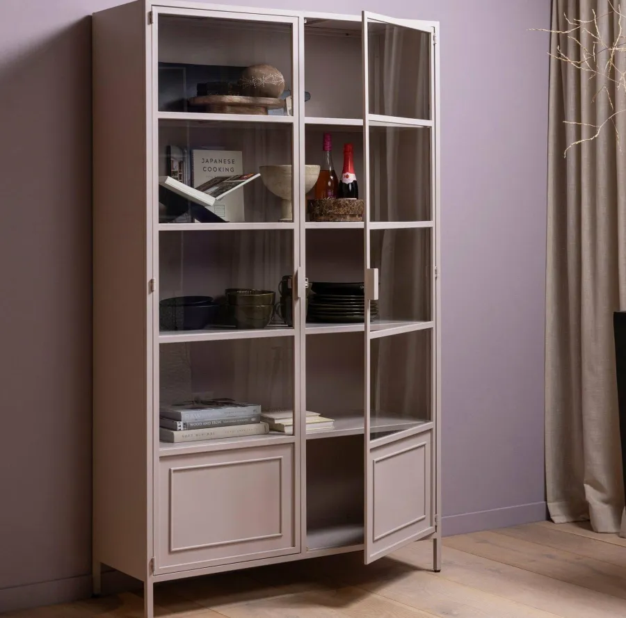 Woood Ronja vitrinekast xl metaal soft pink