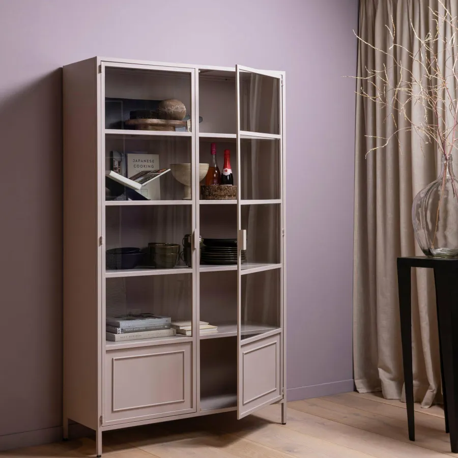 Woood Ronja vitrinekast xl metaal soft pink