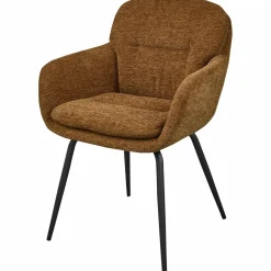 Woood RUNA eetkamerstoel chenille caramel bruin/geel Discount