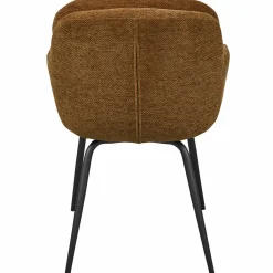 Woood RUNA eetkamerstoel chenille caramel bruin/geel Discount
