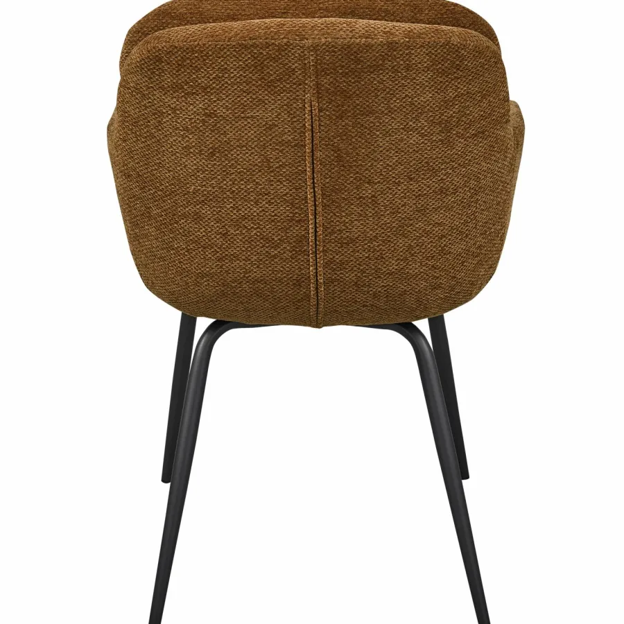 Woood RUNA eetkamerstoel chenille caramel bruin/geel Discount