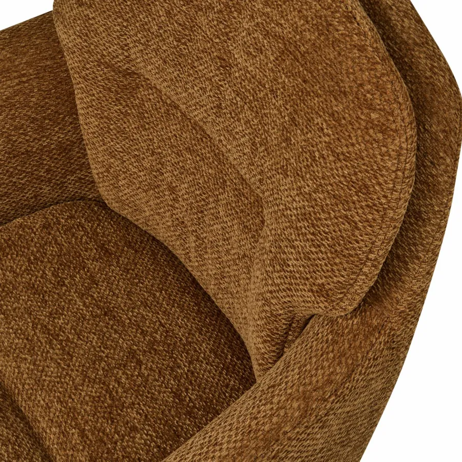Woood RUNA eetkamerstoel chenille caramel bruin/geel Discount