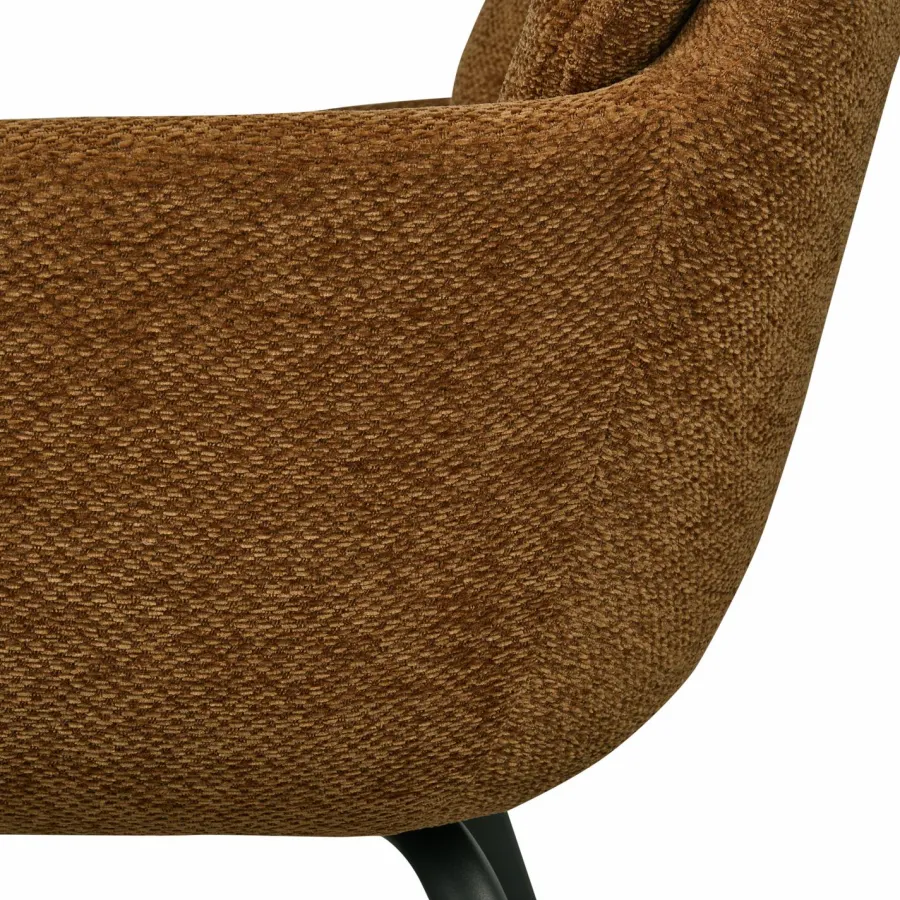 Woood RUNA eetkamerstoel chenille caramel bruin/geel Discount
