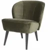 Woood Sara Fauteuil Fluweel Warm Groen Outlet