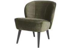 Woood Sara Fauteuil Fluweel Warm Groen Outlet