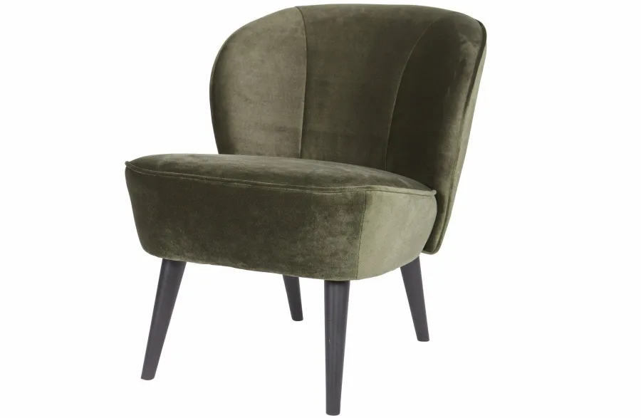 Woood Sara Fauteuil Fluweel Warm Groen Outlet