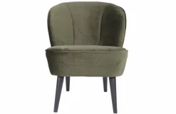 Woood Sara Fauteuil Fluweel Warm Groen Outlet