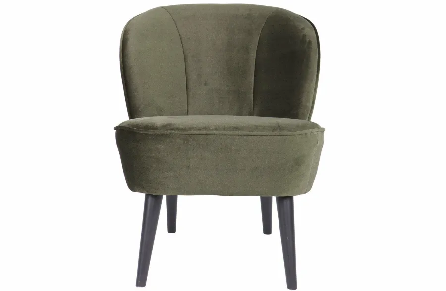 Woood Sara Fauteuil Fluweel Warm Groen Outlet