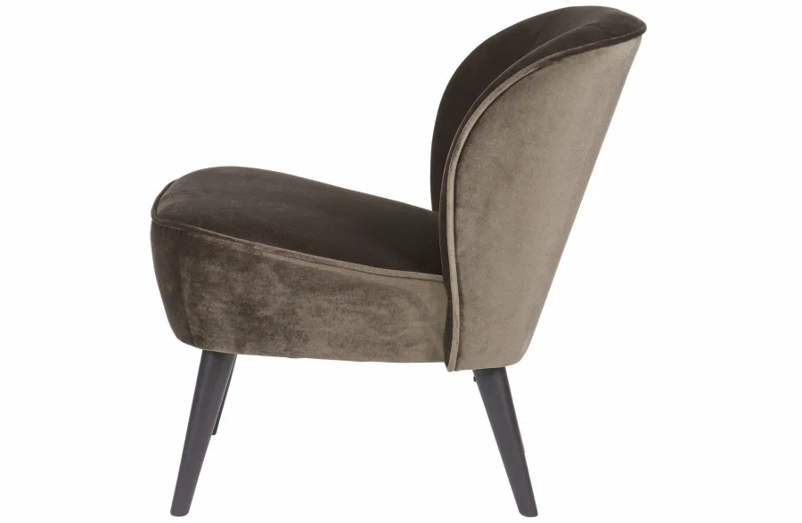 Woood Sara Fauteuil Fluweel Warm Groen Outlet