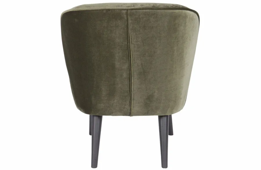 Woood Sara Fauteuil Fluweel Warm Groen Outlet
