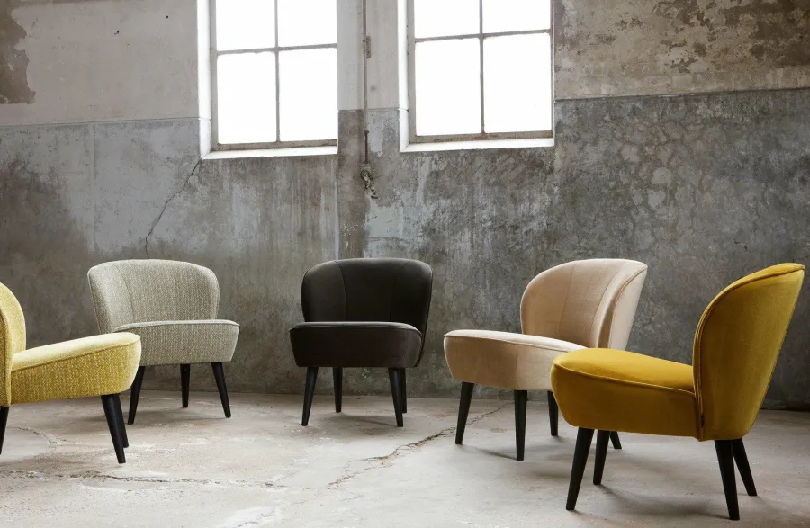 Woood Sara Fauteuil Fluweel Warm Groen Outlet
