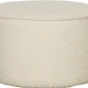 Woood Sara Poef Laag Bouclé Crème 36 x Ø60 Outlet