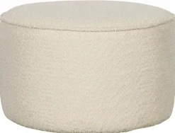 Woood Sara Poef Laag Bouclé Crème 36 x Ø60 Outlet
