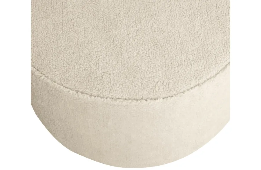 Woood Sara Poef Laag Bouclé Crème 36 x Ø60 Outlet