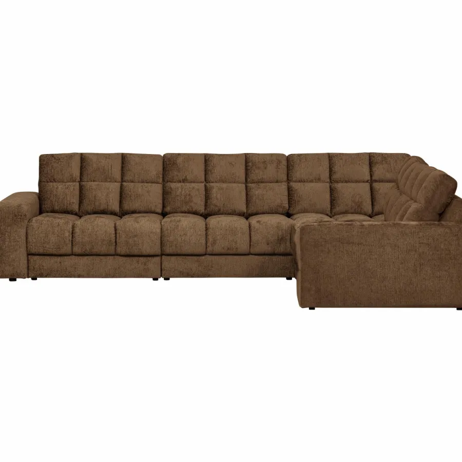 Woood Second date hoekbank rechts structure velvet brass Outlet