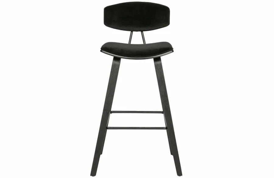 Woood Senn Barstoel Fluweel Zwart Outlet