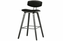 Woood Senn Barstoel Fluweel Zwart Outlet