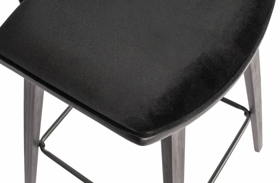 Woood Senn Barstoel Fluweel Zwart Outlet