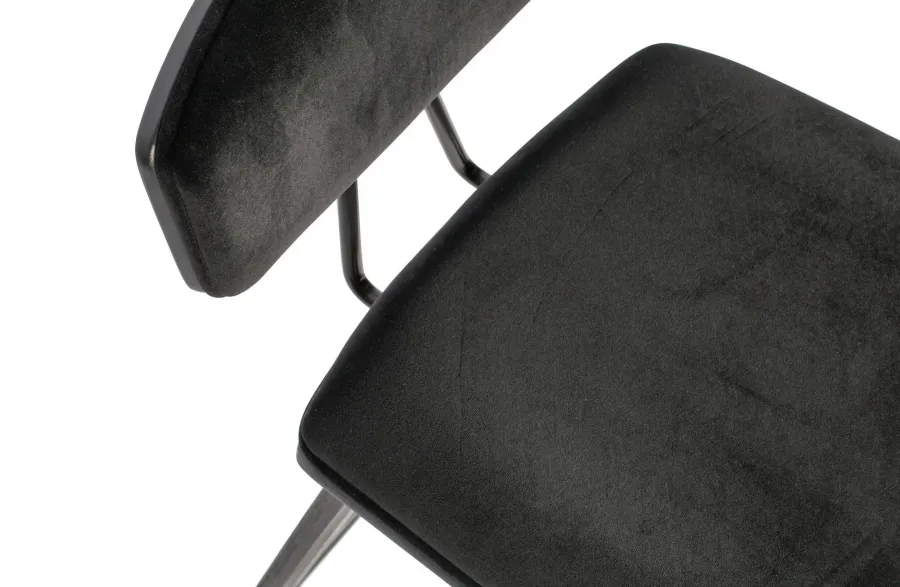 Woood Senn Barstoel Fluweel Zwart Outlet