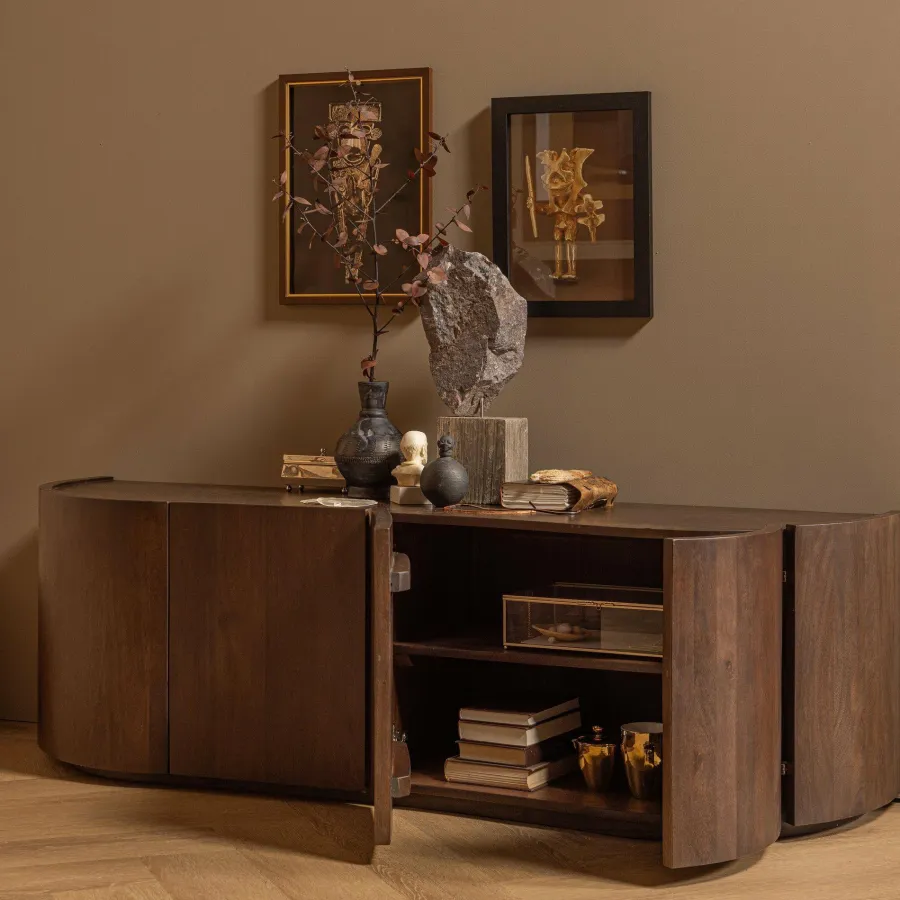 Woood Sense dressoir 4-deurs mango walnoot
