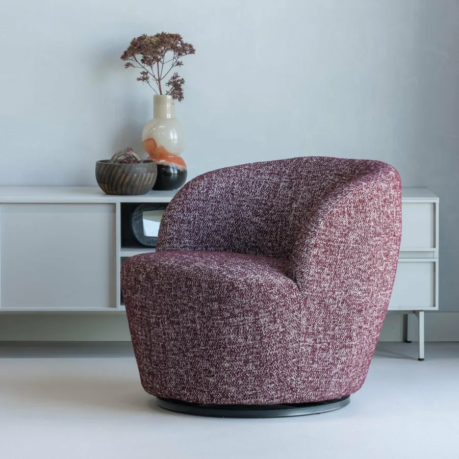 Woood Serra Draaifauteuil Bordeauxrood Melange Discount