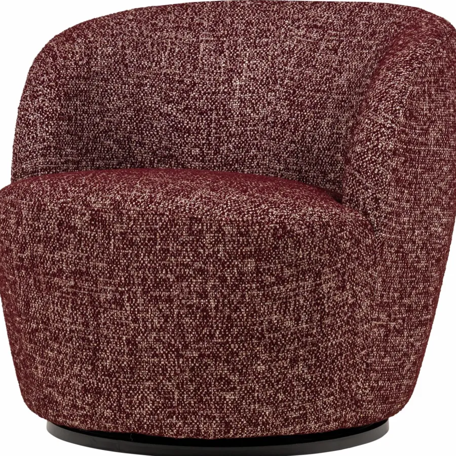 Woood Serra Draaifauteuil Bordeauxrood Melange Discount