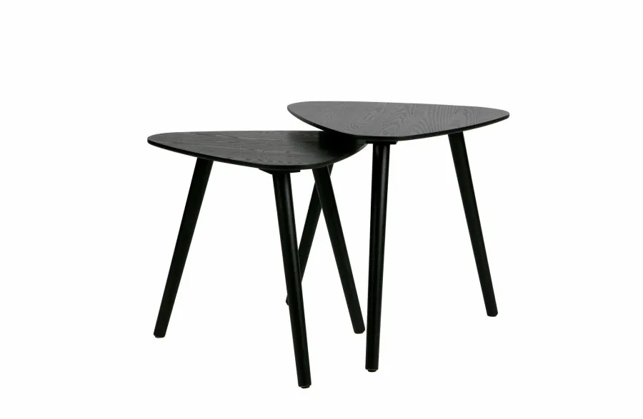 Woood Set van 2 - Nila Bijzettafels Zwart Discount