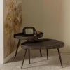 Woood Set van 2 - crude bijzettafels antique bronze Best
