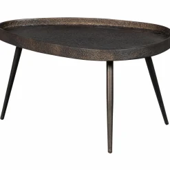 Woood Set van 2 - crude bijzettafels antique bronze Best