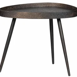 Woood Set van 2 - crude bijzettafels antique bronze Best