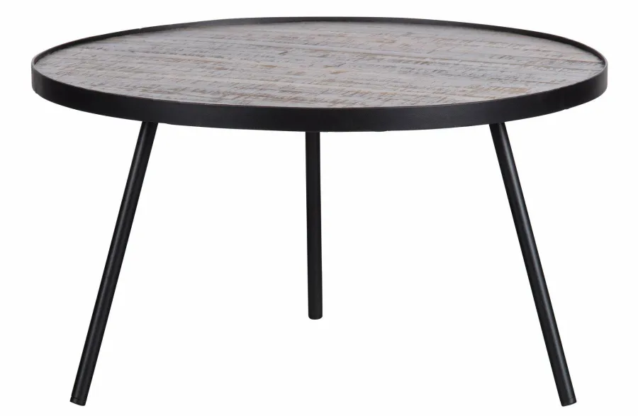 Woood Set van 3 - Lize Bijzettafels Hout/metaal Discount