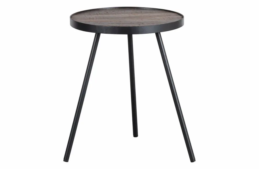 Woood Set van 3 - Lize Bijzettafels Hout/metaal Discount