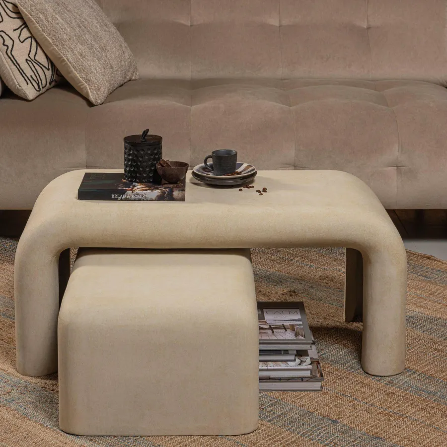 Woood Set van 2 - STANI salontafels betonlook naturel
