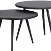 Woood Set van 2 - Suze Bijzettafels Hout/metaal Zwart Best