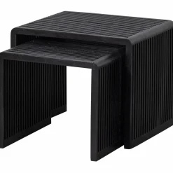 Woood Set van 2 - willa bijzettafels recycled teak zwart New