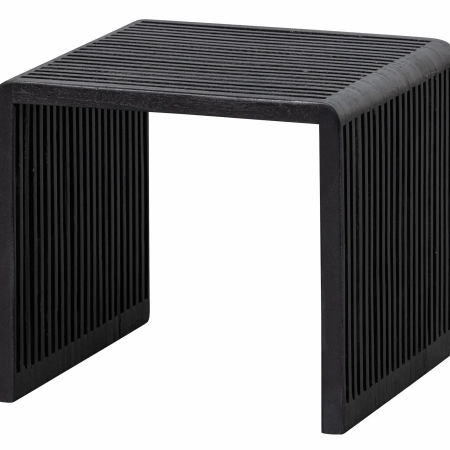 Woood Set van 2 - willa bijzettafels recycled teak zwart New