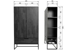 Woood Silas 2-deurs Kast Essen Blacknight [fsc] Outlet