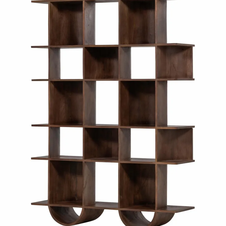 Woood Sinne boekenkast mango hout walnoot 180x130cm Outlet