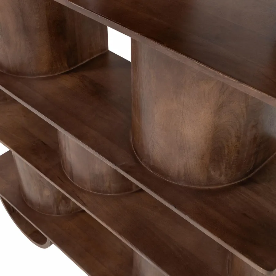 Woood Sinne boekenkast mango hout walnoot 180x130cm Outlet