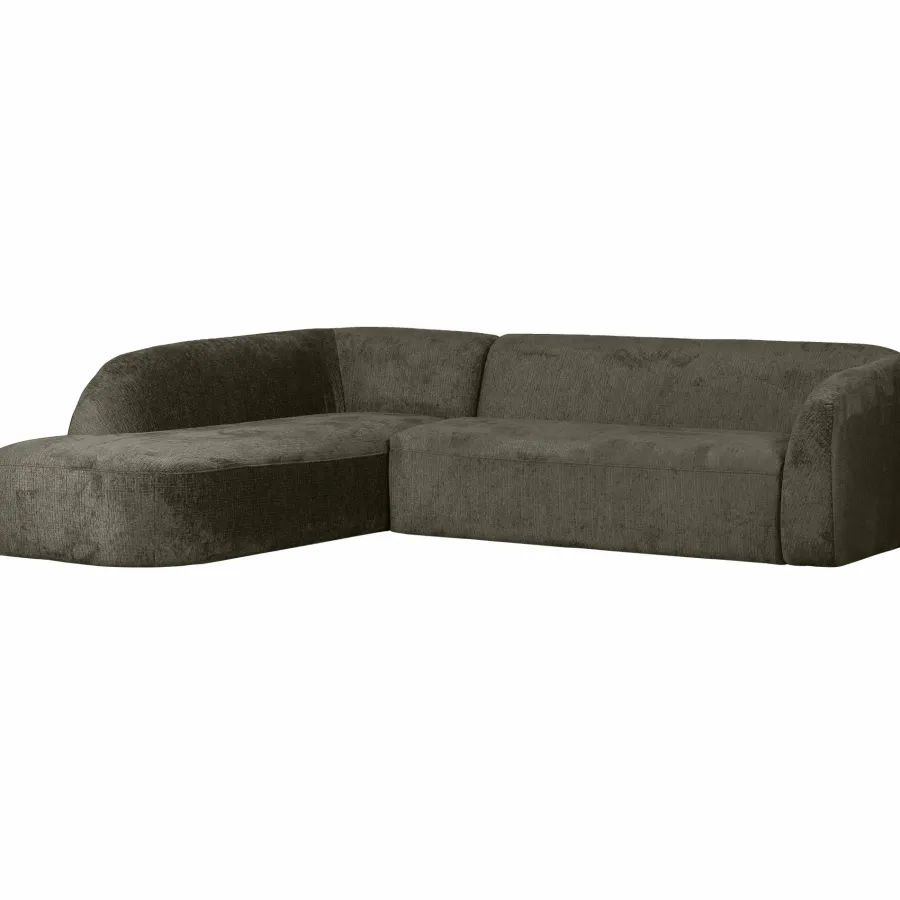 Woood Sloping hoekbank links structure velvet frost Sale
