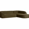 Woood Sloping hoekbank rechts structure velvet bonsai