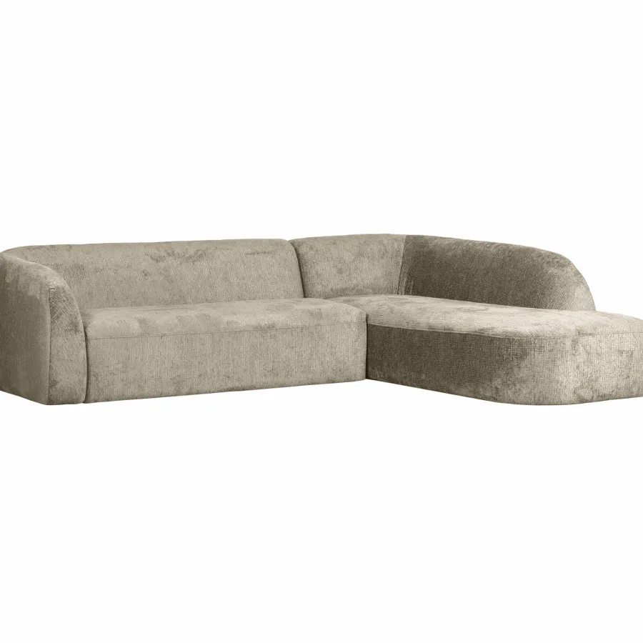 Woood Sloping hoekbank rechts structure velvet wheatfield Outlet
