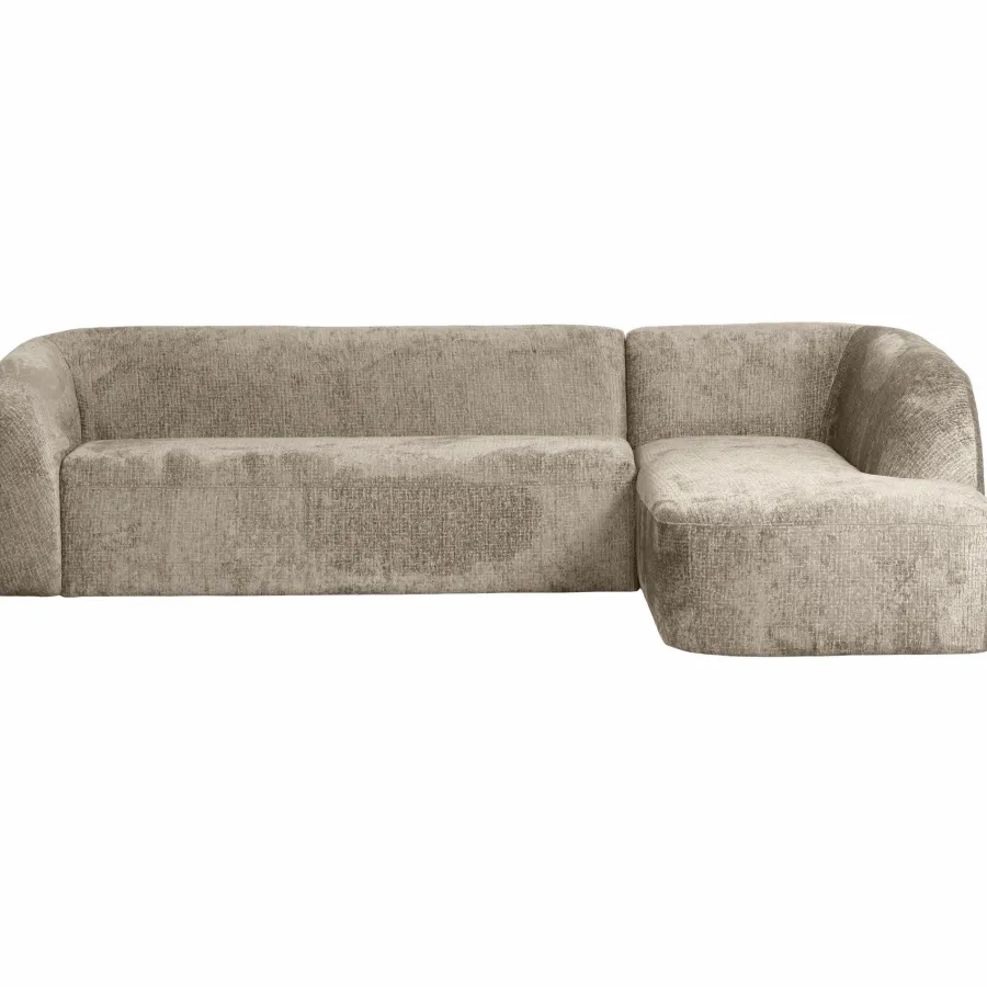 Woood Sloping hoekbank rechts structure velvet wheatfield Outlet